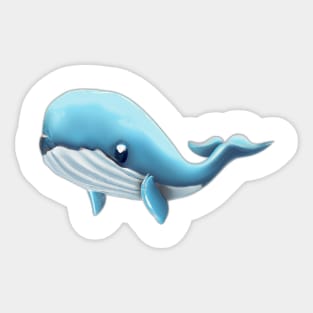 Cute Whale Drawing Sticker